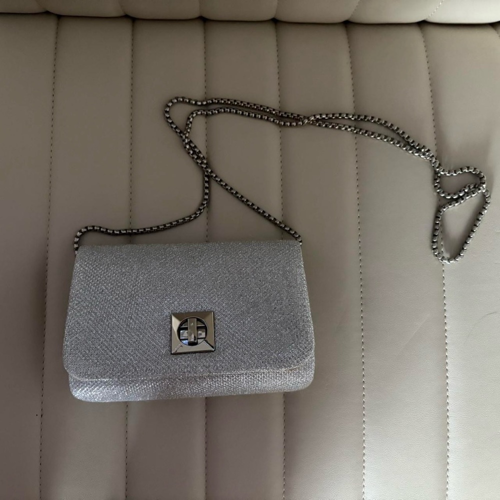 DSW Silver Crossbody Bag with Chain